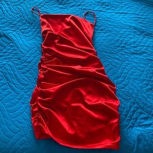 Red mini dress